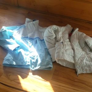 Down white puffer liner w/ Bonfire Snowboarding Powder Blue & White Shell 2coats